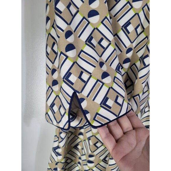 J. McLaughlin Women's LG Judith Dress Kaleidoscope Geometric Print Midi - Picture 9 of 9